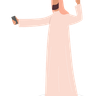 illustration for arabic taking selfie