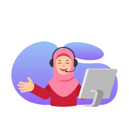 Arabic woman Customer care employee  Illustration