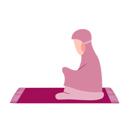 Arabic woman praying Illustration