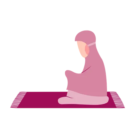 Arabic woman praying Illustration