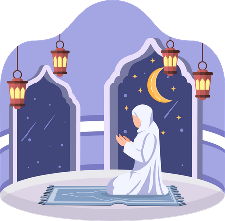Arabic woman praying  Illustration