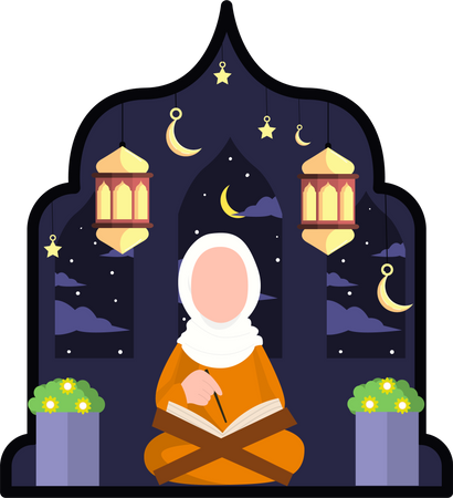 Arabic woman praying  Illustration