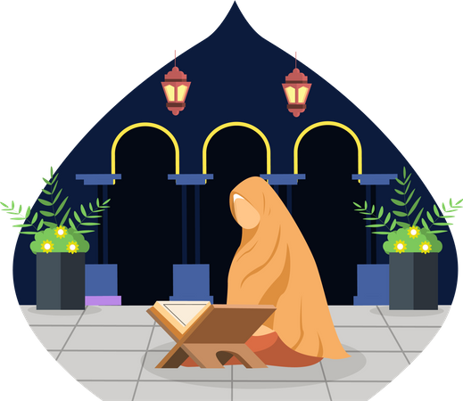 Arabic woman praying  Illustration