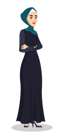 Arabic woman standing Illustration