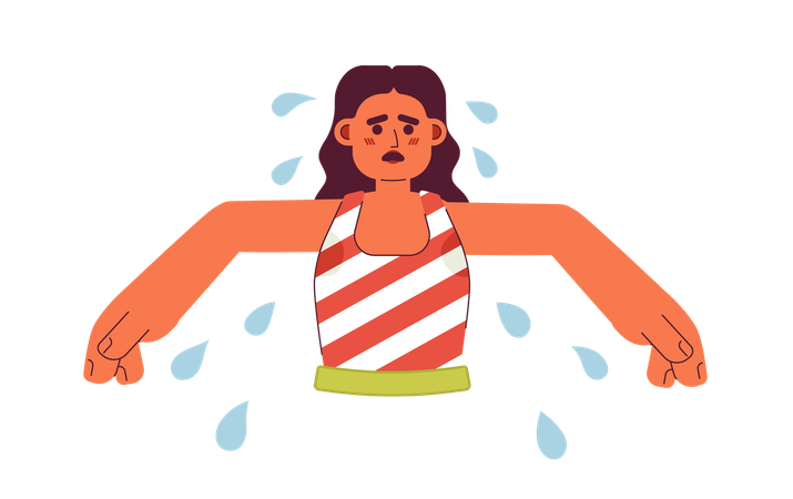 Arabic woman with sweaty armpits  Illustration