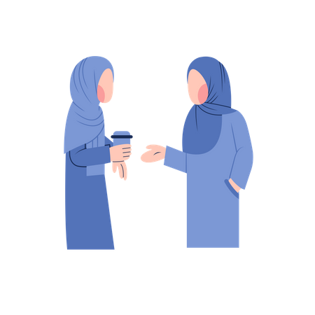 Arabic women talking Illustration