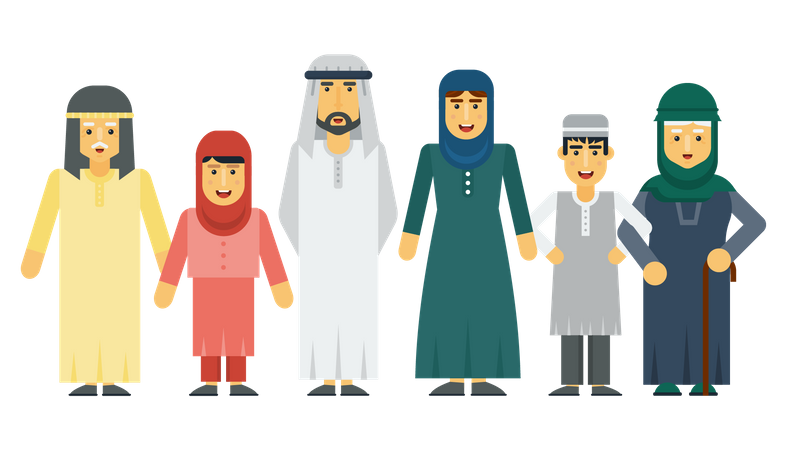 Arabische Familie  Illustration