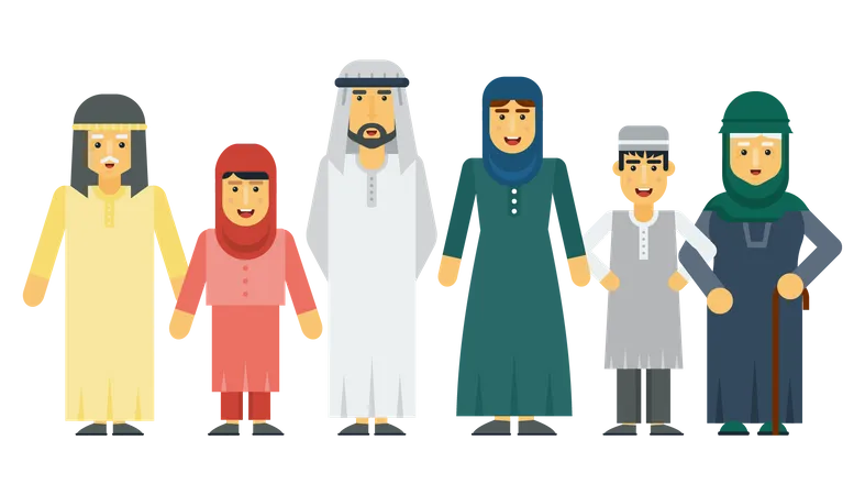 Arabische Familie  Illustration