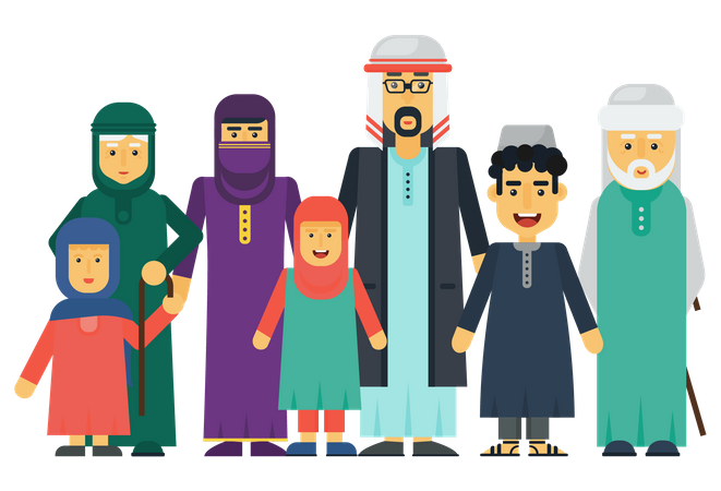 Arabische Familie  Illustration