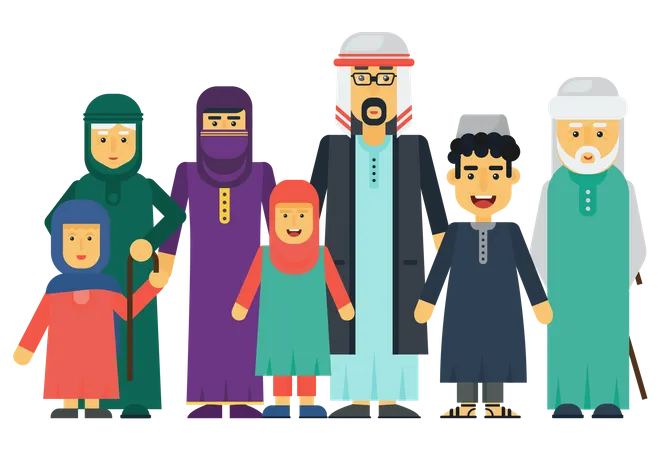 Arabische Familie  Illustration