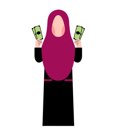 Arabische Frau mit Geld  Illustration