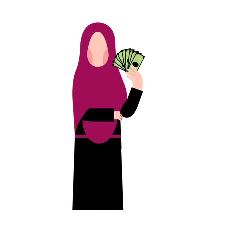 Arabische Frau mit Geld  Illustration