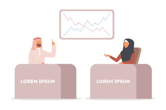 Arabische Fernsehnachrichten  Illustration