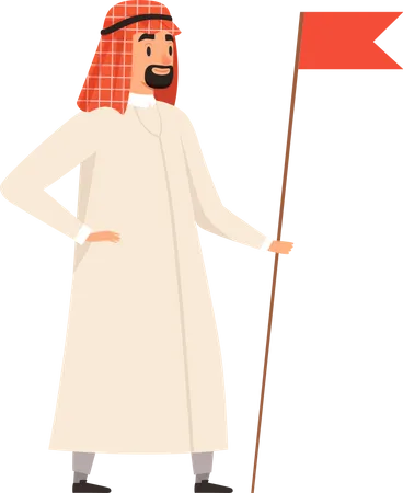 Arabischer Geschäftsmann mit Flagge  Illustration