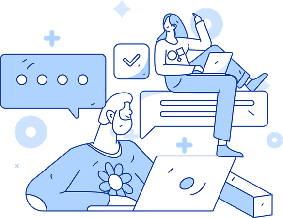 Team-Chat online  Illustration