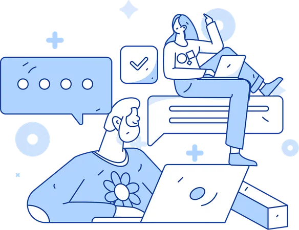 Team-Chat online  Illustration