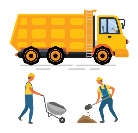 Arbeiter auf der Baustelle  Illustration