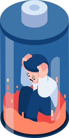 Burnout bei der Arbeit  Illustration