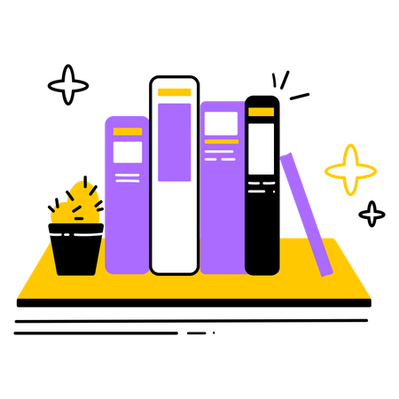 Arbeitsunterlagen und Ordner auf dem Schreibtisch  Illustration