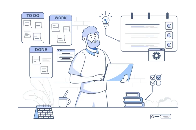 Arbeitsmanagement  Illustration