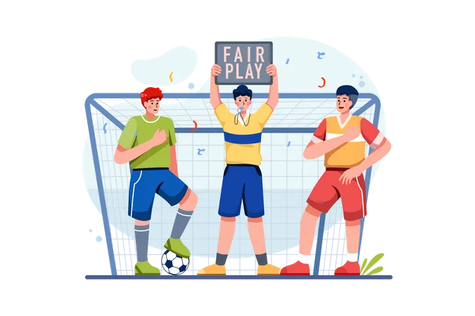 Arbitre donnant une grève du fair-play  Illustration