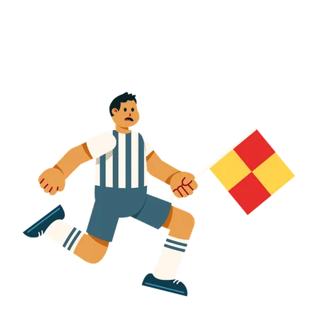 Arbitre leader du jeu avec drapeau de jeu  Illustration