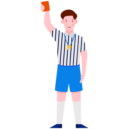 Árbitro de futebol mostrando cartão vermelho  Ilustração