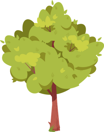 Árbol con hojas verdes  Ilustración