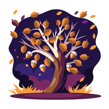 Árbol de otoño  Ilustración