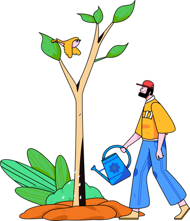 Arbor day celebration  Illustration