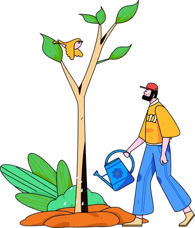 Arbor day celebration  Illustration