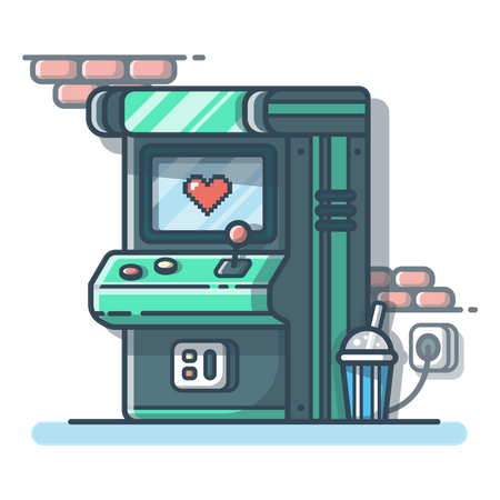 Arcade gaming console at game zone  Illustration