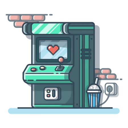 Arcade-Spielkonsole in der Game zone  Illustration