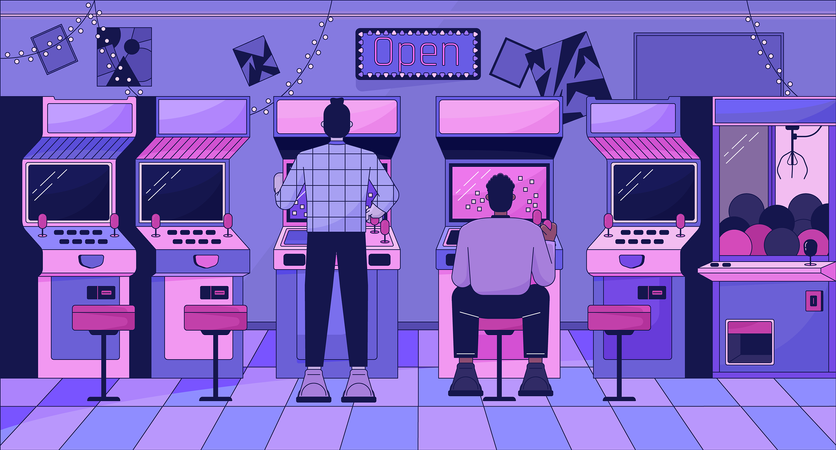 Arcade video gaming  Illustration