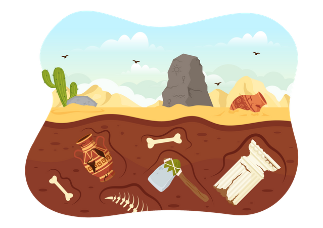 Archaeological excavations  Illustration