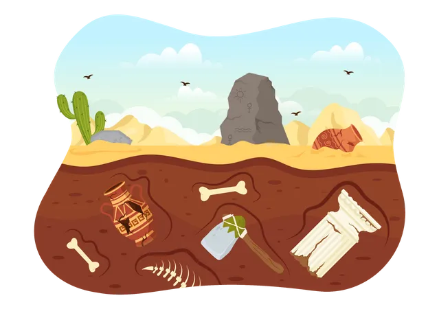 Archaeological excavations  Illustration