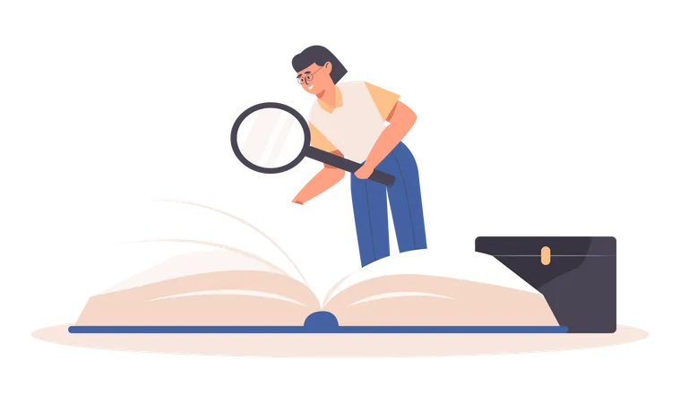 Archaeologists Searched Various Ancient Books To Find Relevant Information Of The Archaeological Site In The Picture With The Back Vector Illustration Flat Design Illustration