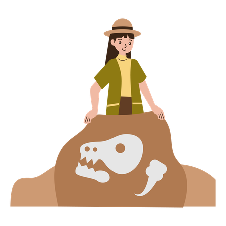 Archäologin Knochengeschichte  Illustration