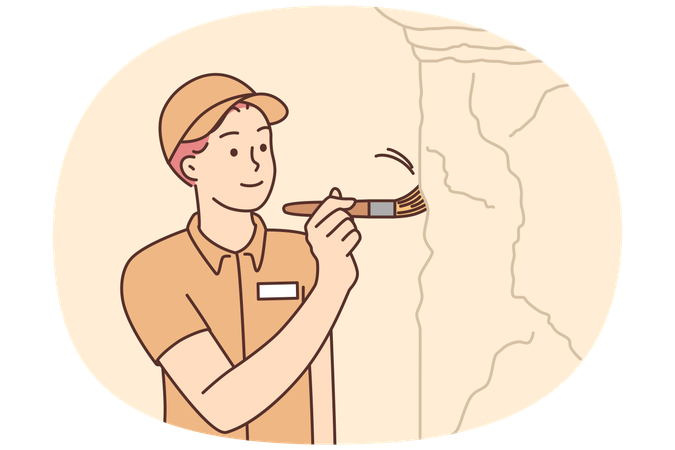 Archéologue travaillant sur un site de fouilles  Illustration