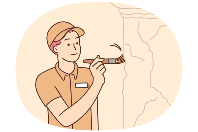 Archéologue travaillant sur un site de fouilles  Illustration