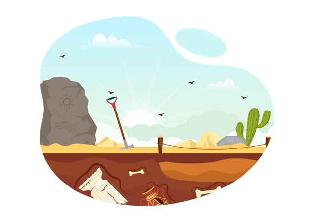 Archeology area  Illustration