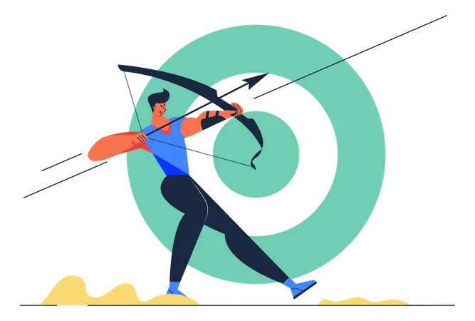 Archer Aiming target  Illustration