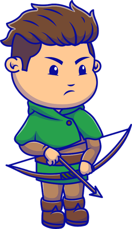Archer boy playing archery  Illustration