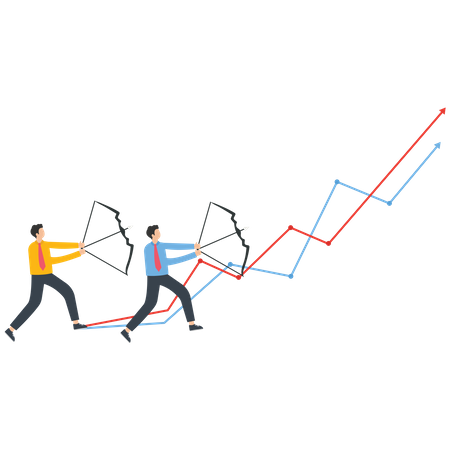 Archery competition and business goals  Illustration