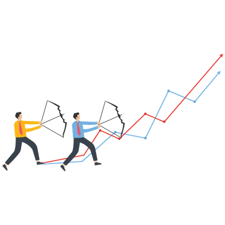 Archery competition and business goals  Illustration