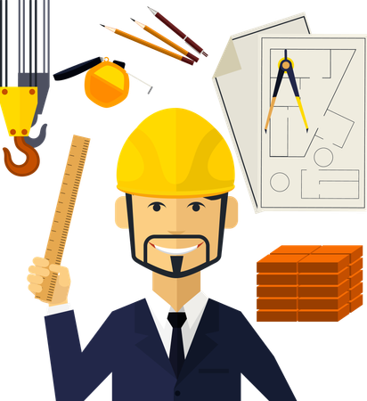 Architect constructor worker  Illustration