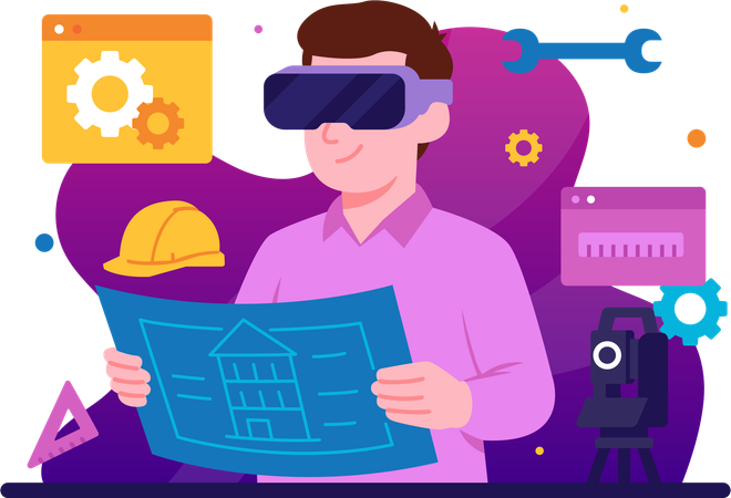 Architects are designing buildings with the help of VR  Illustration
