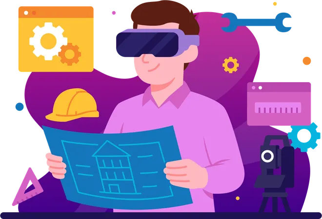 Architects are designing buildings with the help of VR  Illustration