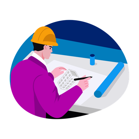 Architecture making skyscraper design  Illustration