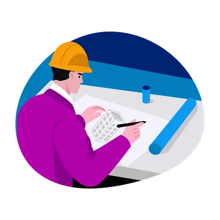 Architecture making skyscraper design  Illustration